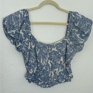 Blue Paisley Women's Top